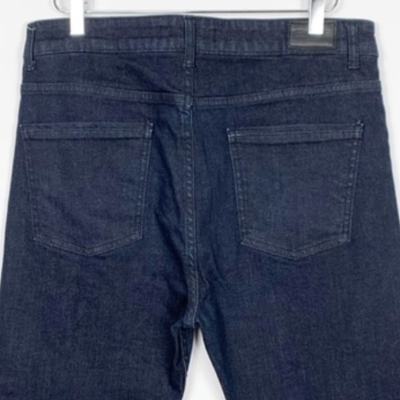 Zara Man Dark Wash Denim Loose Fit Crop Jeans - Picture 6 of 8